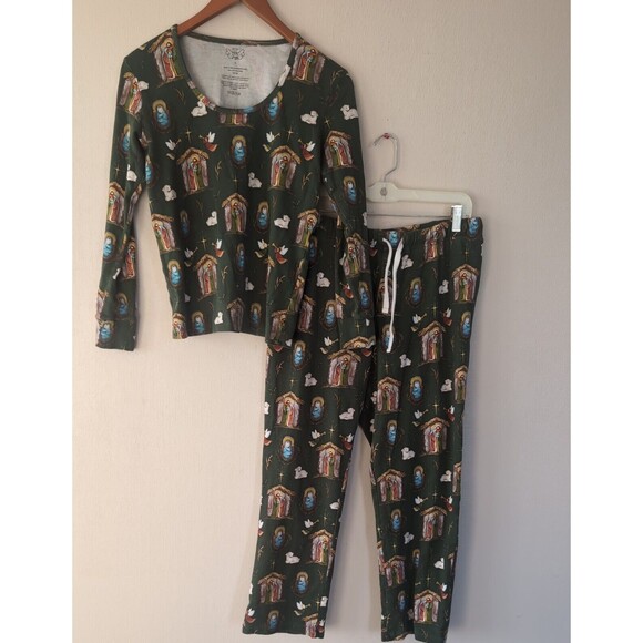 Holy Pals Christmas Pajamas Sz Small Cotton Nativity Religious Joseph Mary Jesus - Picture 1 of 7